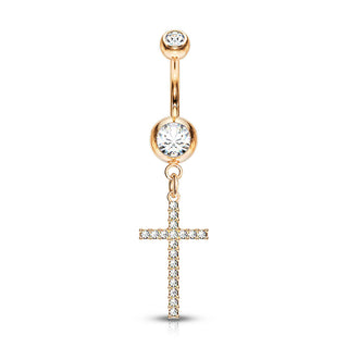 Piercing ombligo Cruz colgante Circonita