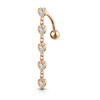 Piercing ombligo Corazón colgante Circonita Plata