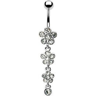 Piercing ombligo Flor colgante Circonita
