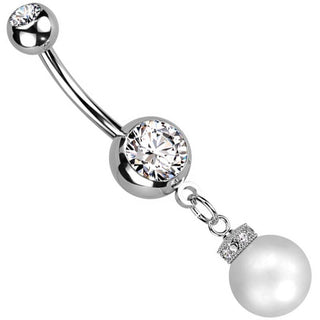 Piercing ombligo Perla circonita