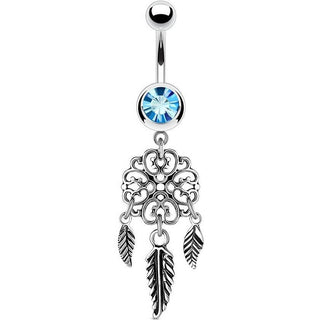 Piercing ombligo Atrapasueños Circonita Plata
