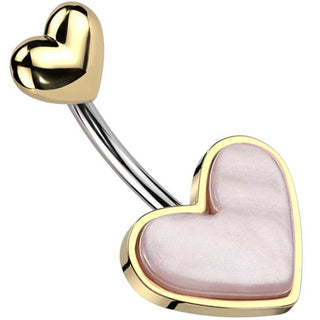 Piercing ombligo Corazón nácar