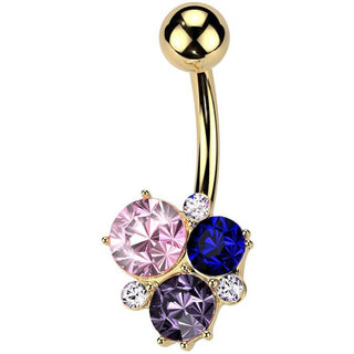 Piercing ombligo piedras de colores
