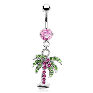 Piercing ombligo Palmera colgante Circonita