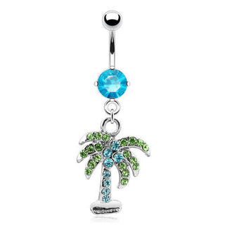 Piercing ombligo Palmera colgante Circonita