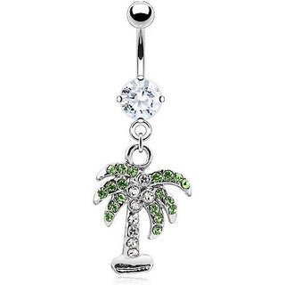 Piercing ombligo Palmera colgante Circonita