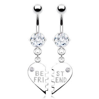 Piercing ombligo BEST FRIEND Corazón colgante Circonita