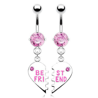 Piercing ombligo BEST FRIEND Corazón colgante Circonita