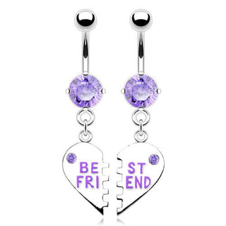 Piercing ombligo BEST FRIEND Corazón colgante Circonita