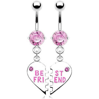 Piercing ombligo BEST FRIEND Corazón colgante Circonita