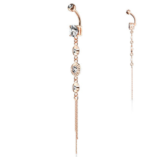 Piercing ombligo Colgante de 4 Circonitas
