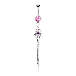 Piercing ombligo Corazón colgante Circonita Plata