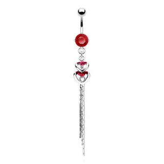 Piercing ombligo Corazón colgante Circonita Plata