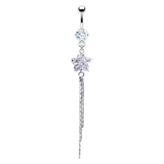 Piercing ombligo Flor colgante Circonita