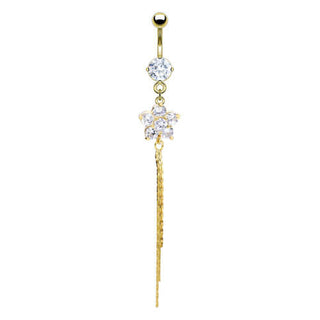 Piercing ombligo Flor colgante Circonita