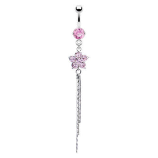 Piercing ombligo Flor colgante Circonita