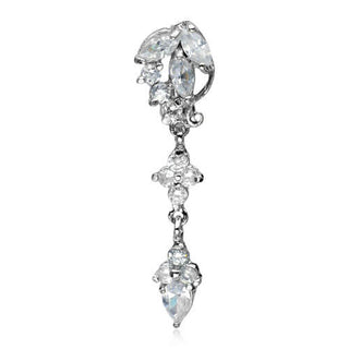 Piercing ombligo Gota colgante Circonita Plata