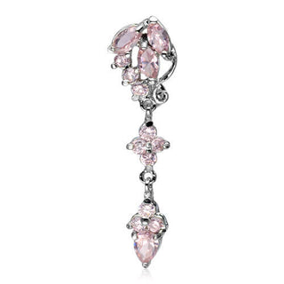 Piercing ombligo Gota colgante Circonita Plata