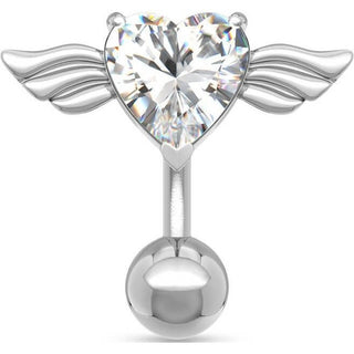 Piercing ombligo Alas de Ángel Circonita Plata
