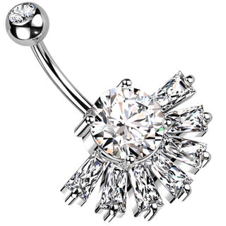 Piercing ombligo Abanico circonitas