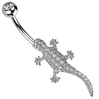 Piercing ombligo Lagarto circonita
