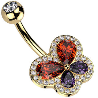 Piercing ombligo Mariposa circonita