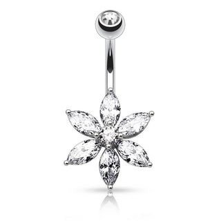 Piercing ombligo Flor Circonita