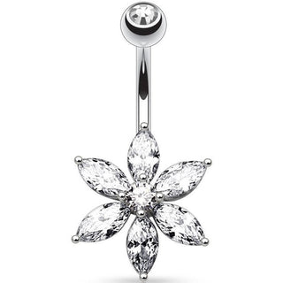 Piercing ombligo Flor Circonita