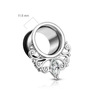 Túnel Anillo vintage de plata con circonita y junta tórica de silicona