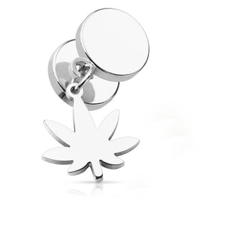 Plug falso Colgante Hoja Cáñamo Oro  Rosca interna