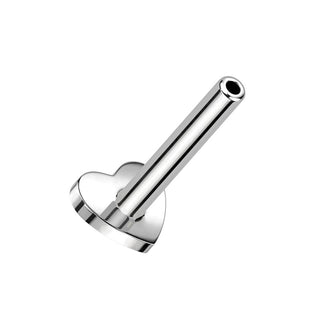 Titanio Labret con base plana en forma de Corazón de 3mm Rosca interna