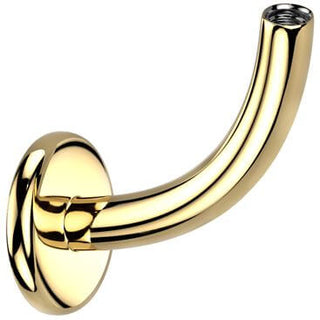 Titanio curvado con flat back Rosca interna