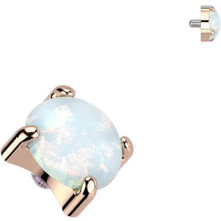 Titanio top ópalo engaste garra Rosca interna