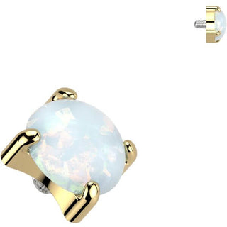 Titanio top ópalo engaste garra Rosca interna