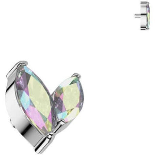 Titanio top circonita tall marquesa Rosca interna