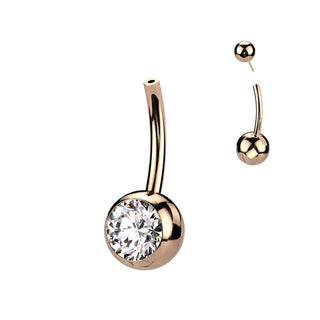 Titanio base piercing ombligo Circonita Push In