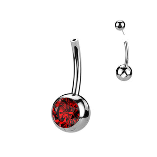 Titanio base piercing ombligo Circonita Push In