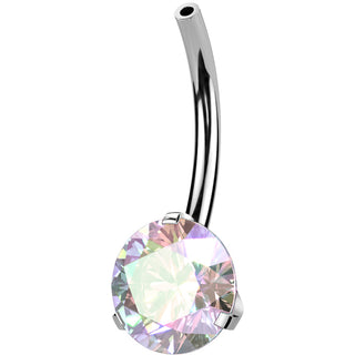 Titanio piercing Ombligo pieza inferio circonita Push In