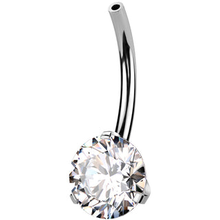 Titanio piercing Ombligo pieza inferio circonita Push In