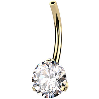 Titanio piercing Ombligo pieza inferio circonita Push In
