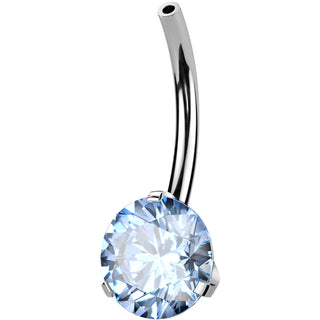 Titanio piercing Ombligo pieza inferio circonita Push In