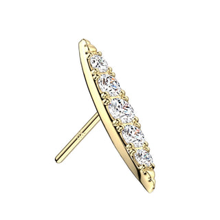Oro 14kt Circonita Ovalada Push In