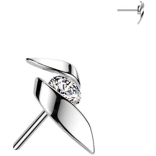 Oro 14kt Top lazo circonita Push In
