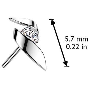 Oro 14kt Top lazo circonita Push In