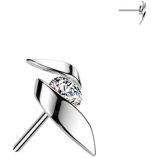 Oro 14kt Top lazo circonita Push In