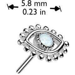Oro 14kt Top ojo ópalo Push In