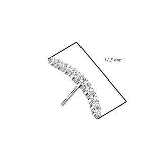 Oro 14kt Top Circonita curvada Push In