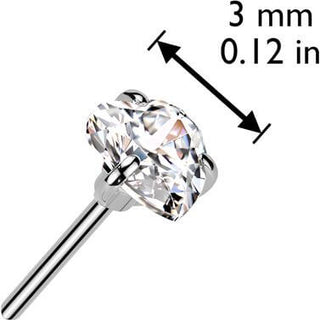 Titanio Corazòn de circonita Push In