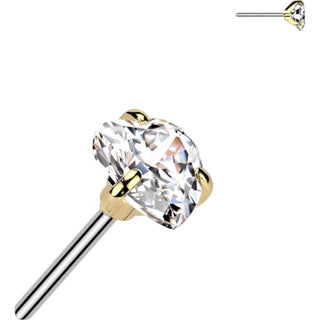 Titanio Corazòn de circonita Push In