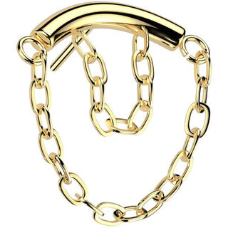 Titanio Top barra curvada doble cadena Push In